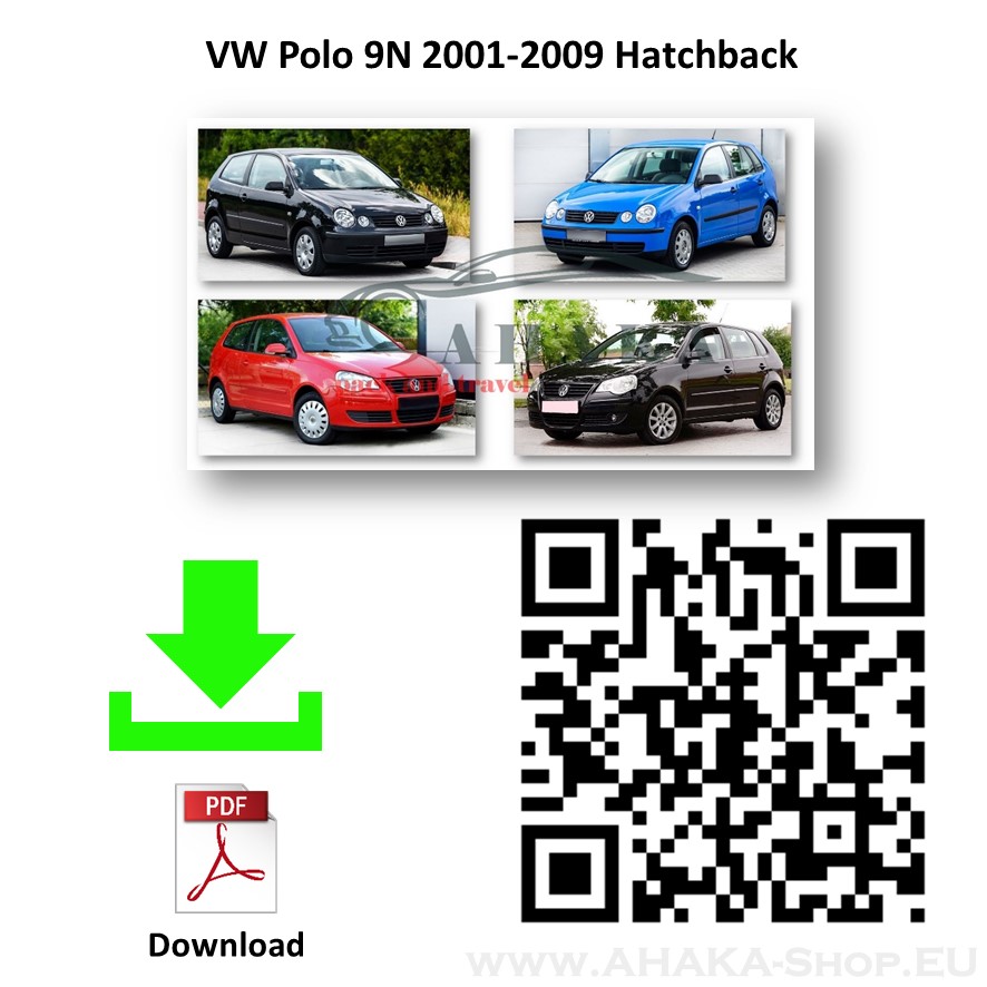 Anhängerkupplung abnehmbar für VW Polo (9N)Steilheck/ Coupé, inkl